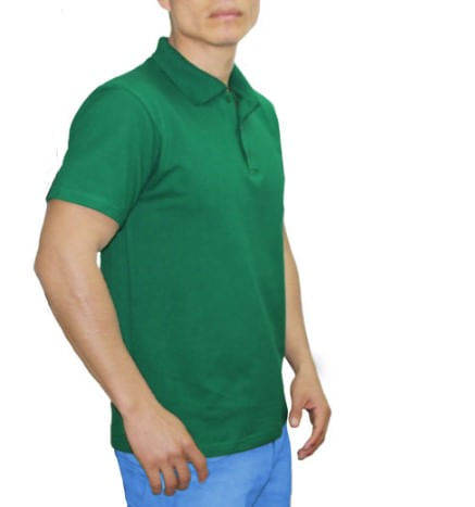 Polo Camisero Manga Corta Verde Perico