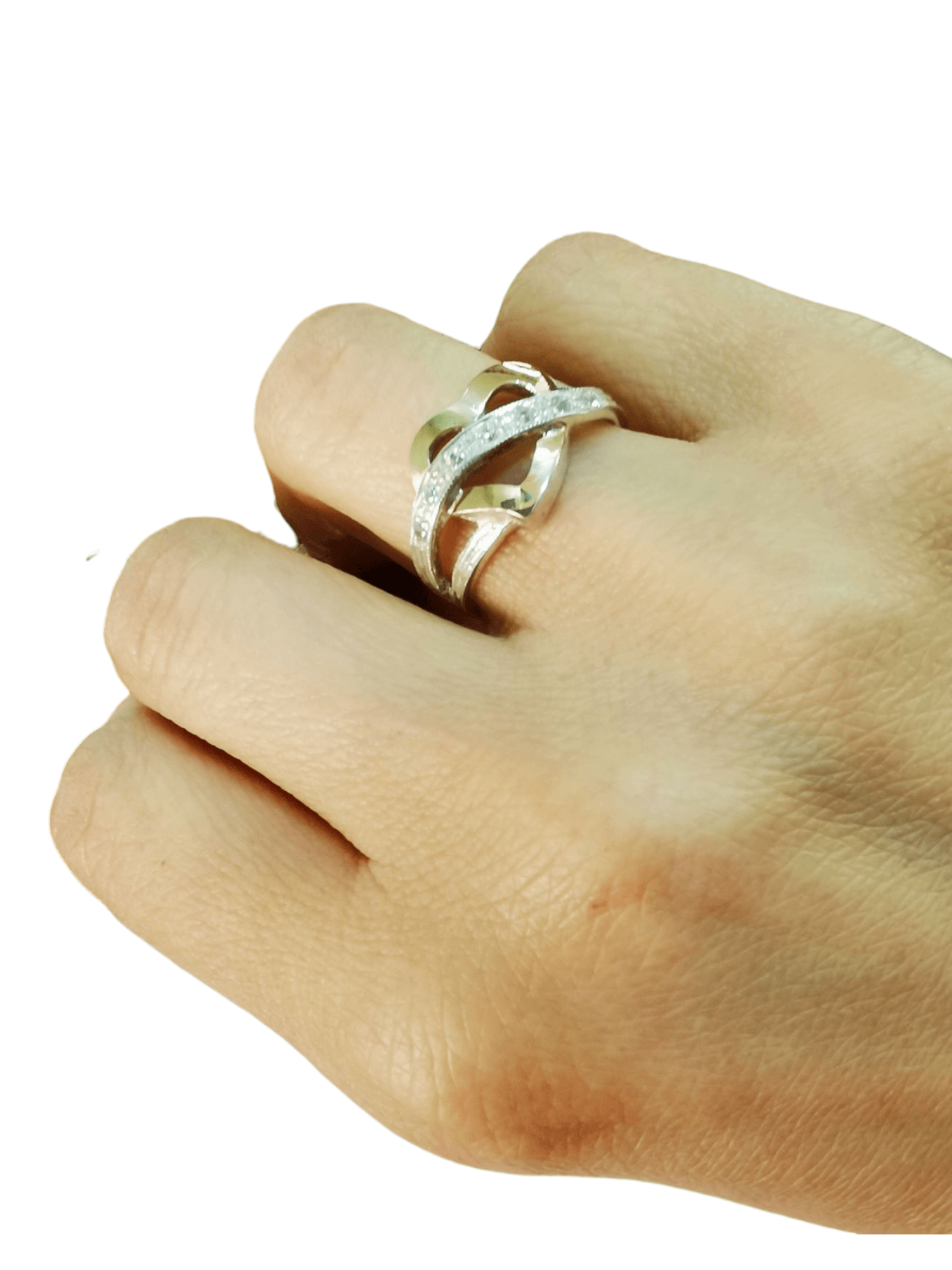 A Anillo Plata 950 ZEFORA joyería de compromiso corazón mujer TALLA 8