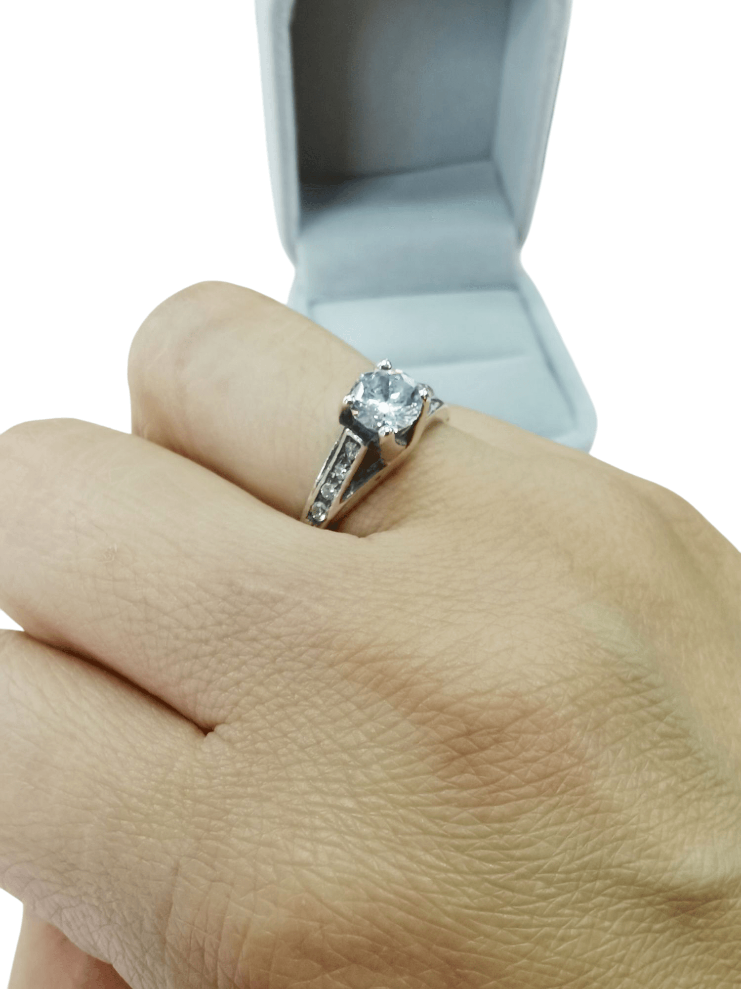 A Anillo Plata 950 ZEFORA joyería de compromiso mujer TALLA 7