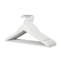 Set de 8 Colgadores de Madera 38cm Blanco Naranja