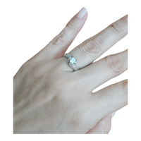 Anillo ZEFORA  Anillo de compromiso de Plata 950  circón joyería mujer moda Talla 7