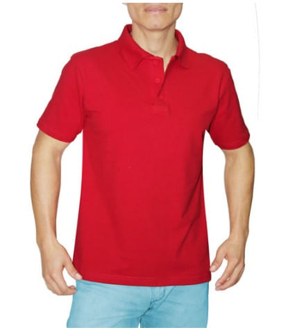Polo Camisero Manga Corta Rojo