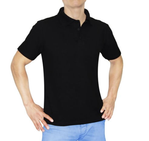 Polo Camisero Manga Corta Negro