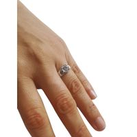 Anillo plata 950 ZEFORA compromiso mujer zircones moda joyería Talla 8