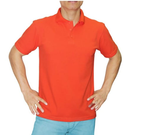 Polo Camisero Manga Corta Naranja