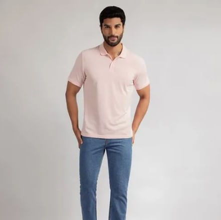 Polo Camisero Manga Corta Rosado