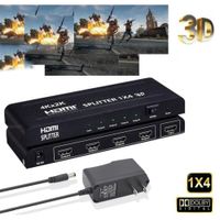 Splitter HDMI 1x4 Metalico Full Hd 4K 30hz 3D 1080P 60Hz 4 pantallas