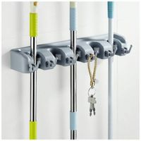 Organizador De Escobas Pl18V Con Ganchos Plegables Y Resistente - MEGA IMPORT
