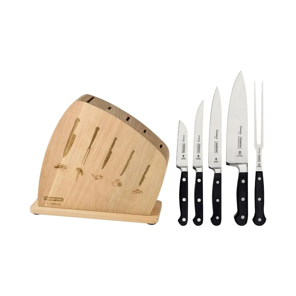 Juego de Cuchillos de 6 piezas con Taco de Madera Century - Tramontina 10390093