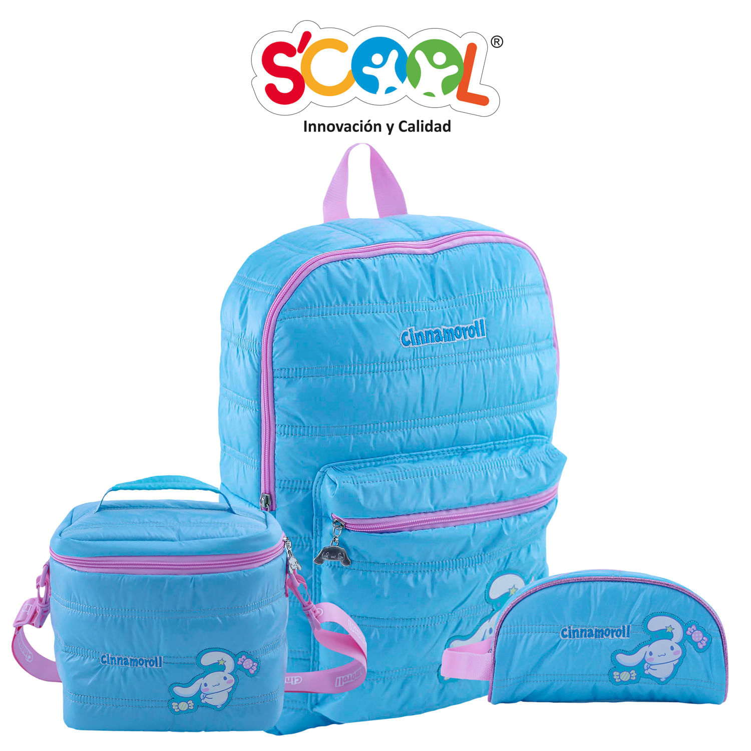 Pack Mochila + Lonchera + Cartuchera Scool Play Cinnamoroll