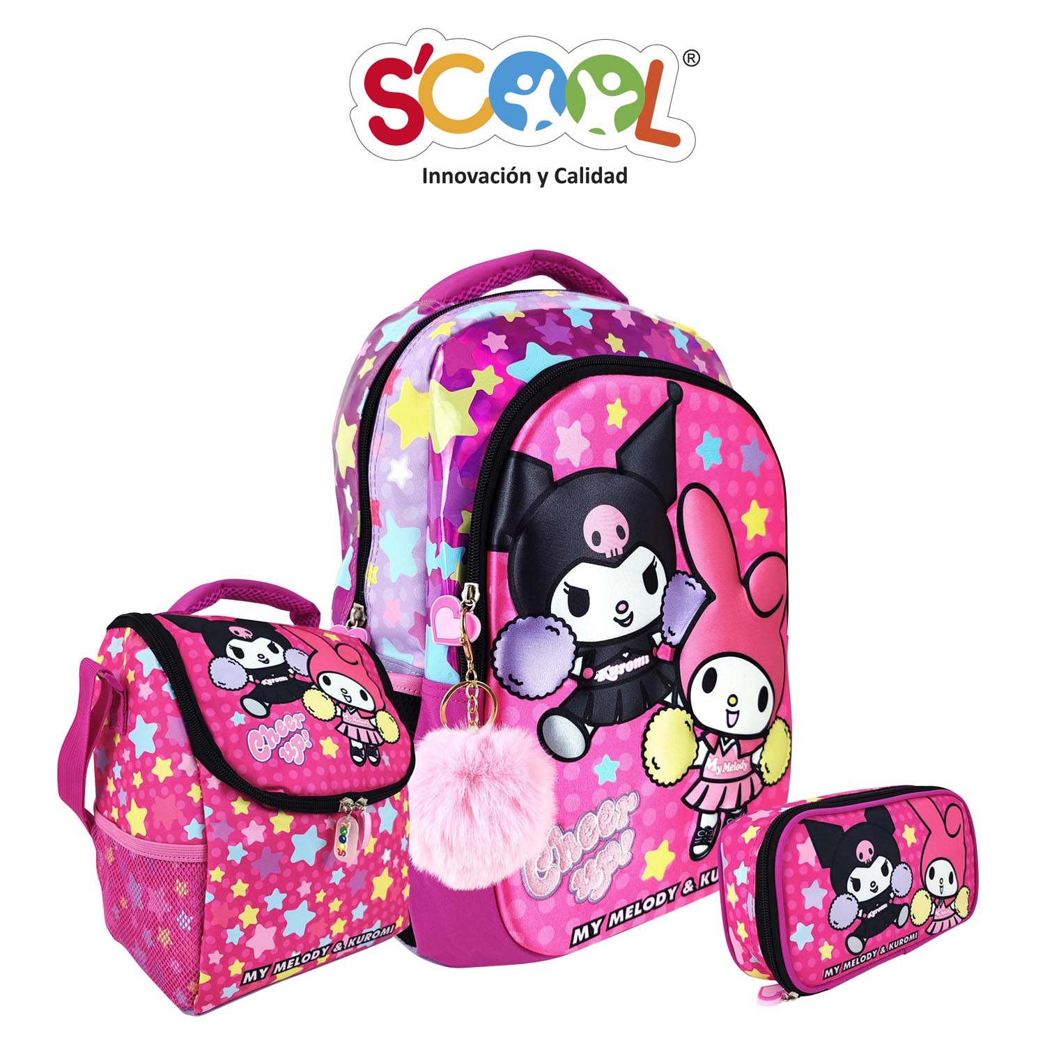 Pack Mochila + Lonchera + Cartuchera Scool 3D Mg Hello Kitty
