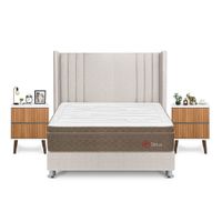 Dormitorio Sirius King + Velador Milan + Respaldo Beige