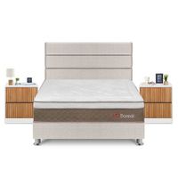 Dormitorio Boreal Queen + Velador Roma + Respaldo Beige
