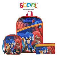 Pack Mochila + Lonchera + Cartuchera Scool 3D Ranger Sonic