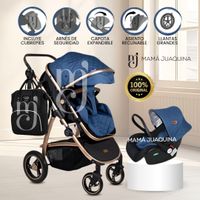 Coche Moisés con Porta Bebé «SPEED PRINCE» Azul
