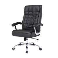 Silla de oficina Ergonómica Presidente Shiny Cuero Color Negro Ofideas