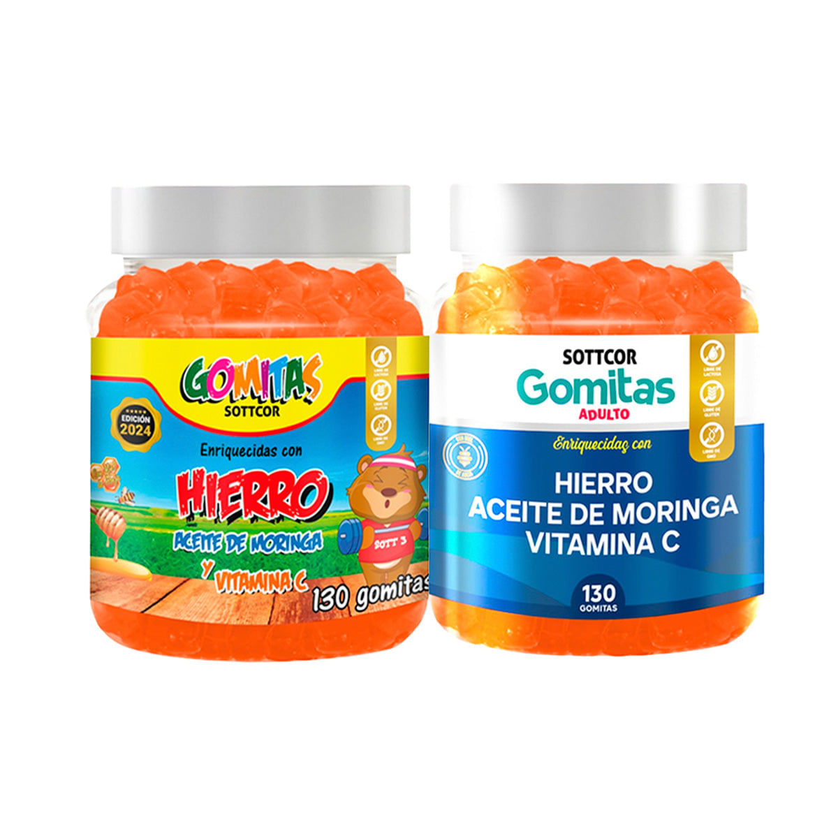 Duo Gomitas Hierro Niños + Hierro Adulto Sottcor