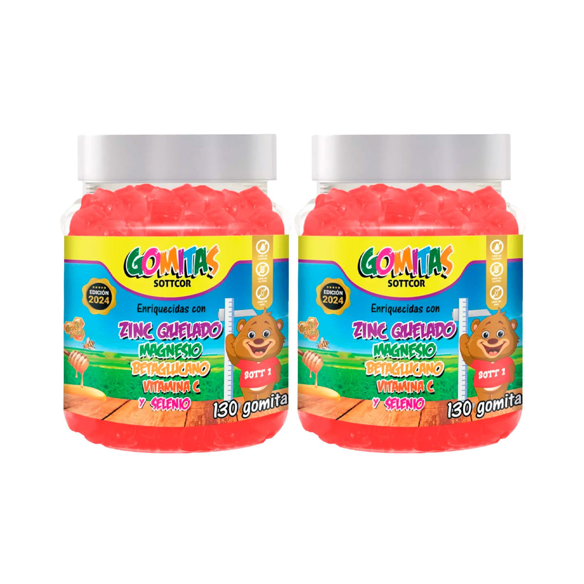 Gomitas Para Niños Zinc Quelado 130 Gomitas Sottcor 2 Und