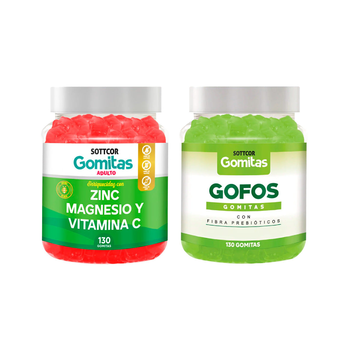 Gomitas De Zinc Adulto + Gomitas Gofo Con Fibra Adulto