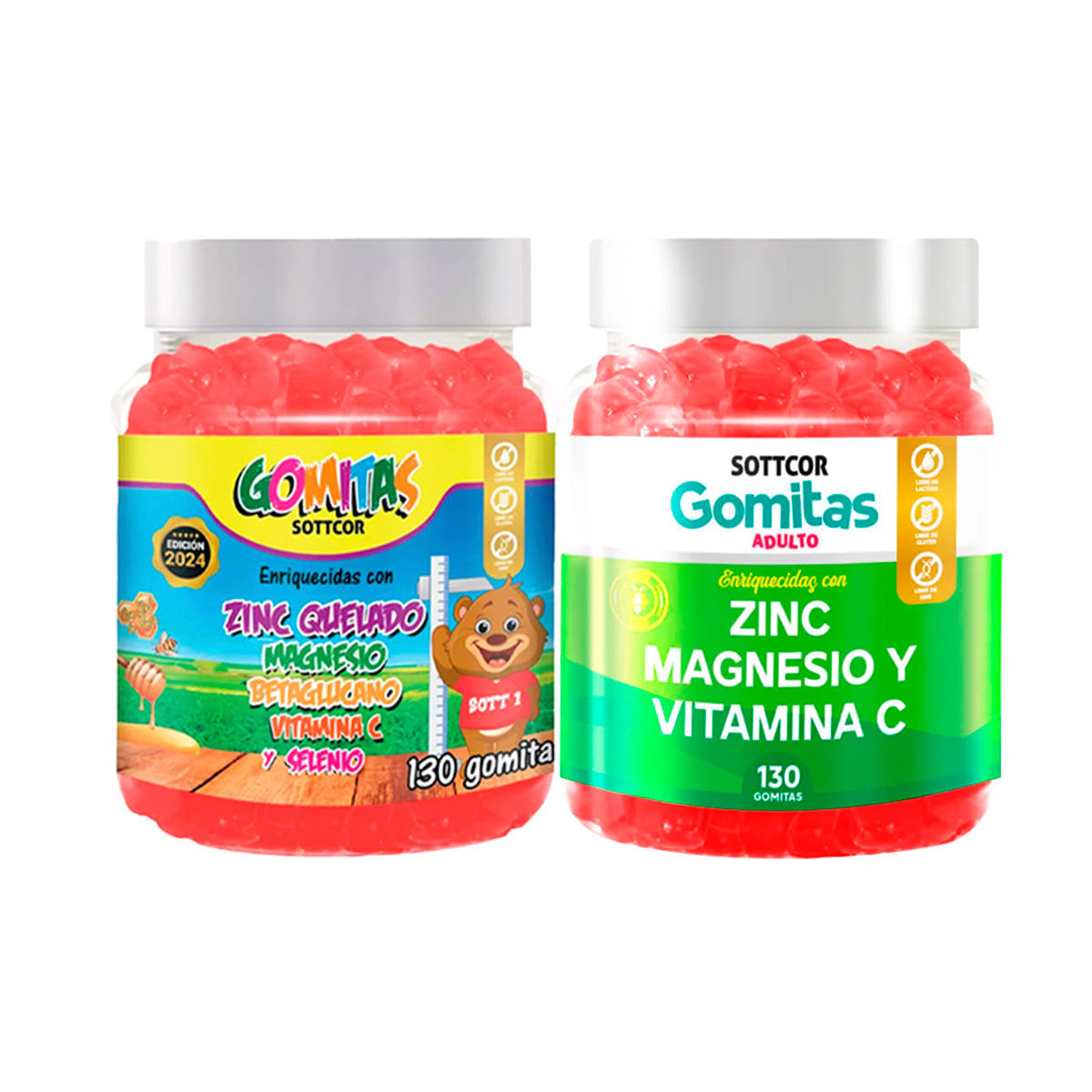 Duo Gomitas Zinc Quelado Niños + de Zinc Adulto Sottcor