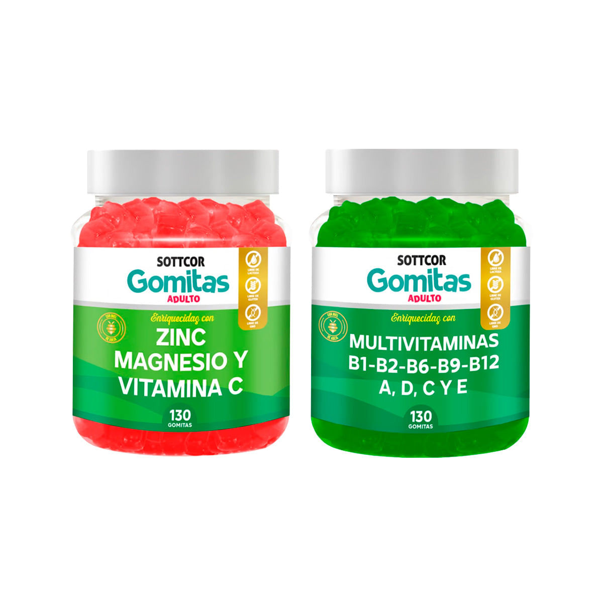 Gomitas De Zinc Adulto + Gomitas Multivitaminas Adulto