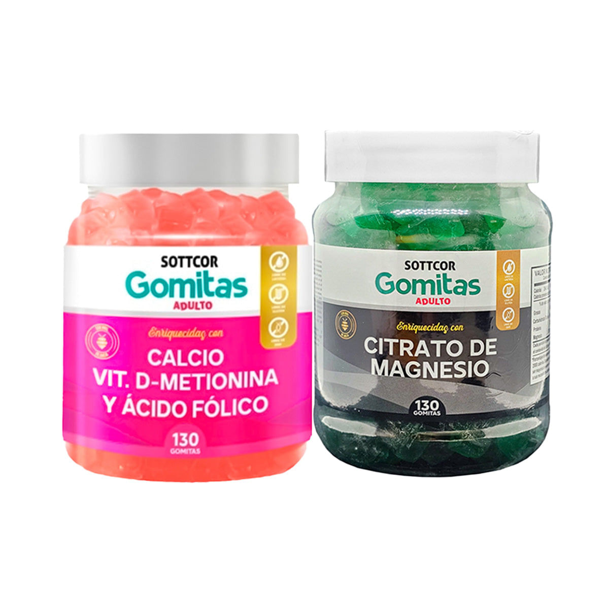Gomitas Adulto Calcio + Gomitas Citrato de Magnesio Adulto