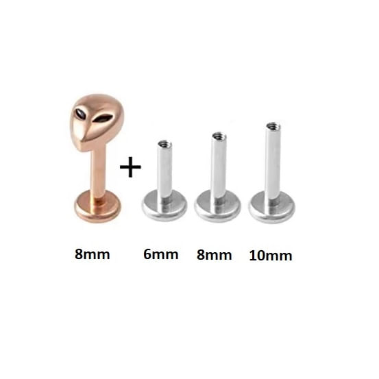 Piercing alien multiusos helix labret lóbulo tragus oro rosa