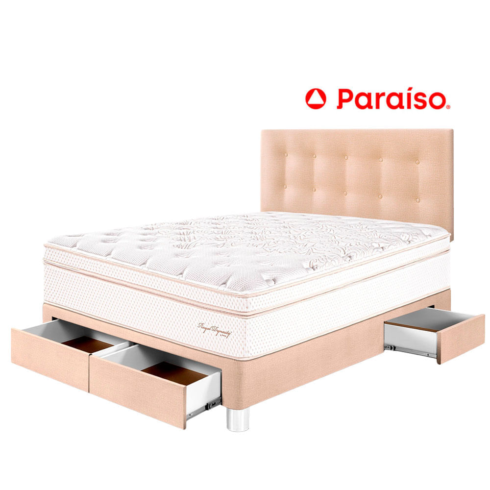 Juego de Dormitorio PARAÍSO Royal Dynasty C Caj 2 Plazas Champagne