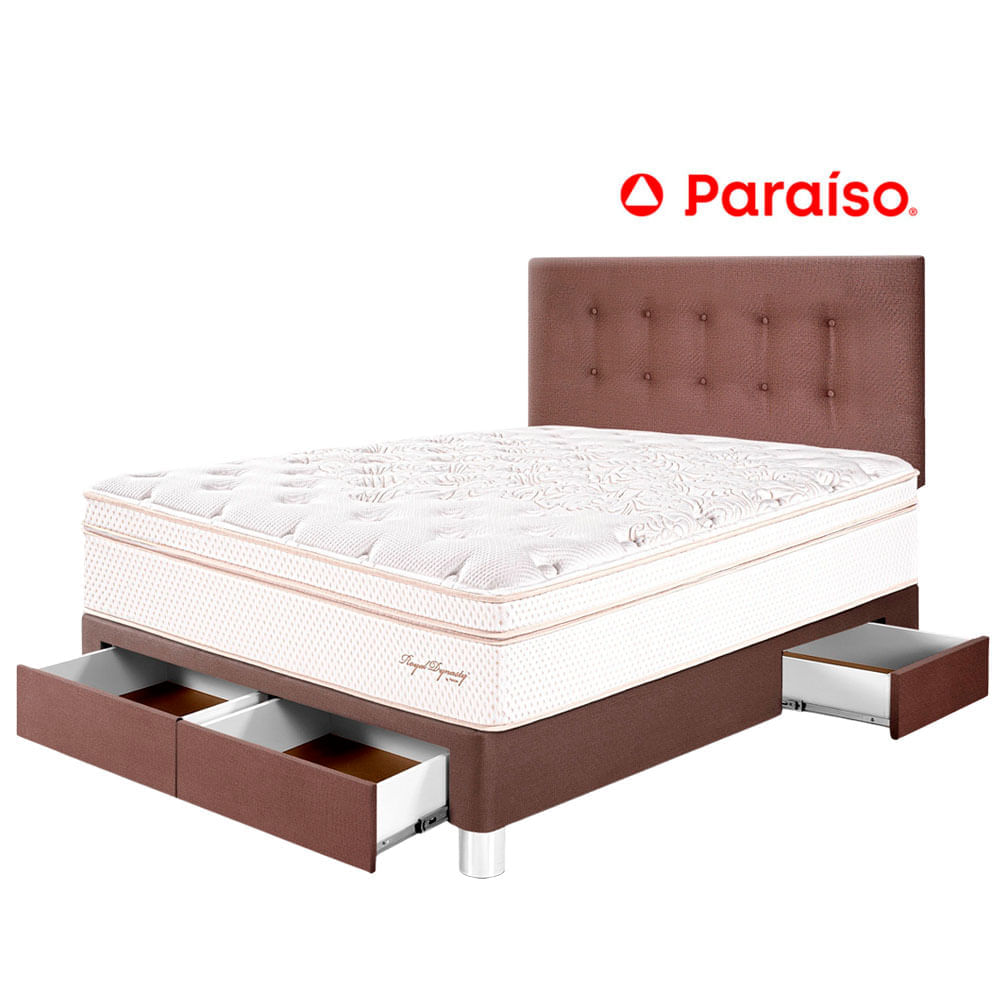 Juego de Dormitorio PARAÍSO Royal Dynasty C Caj 2 Plazas Chocolate