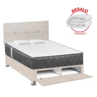 Juego de Dormitorio FORLI Sabanera Beige Acqua 2 Plazas + Edredón