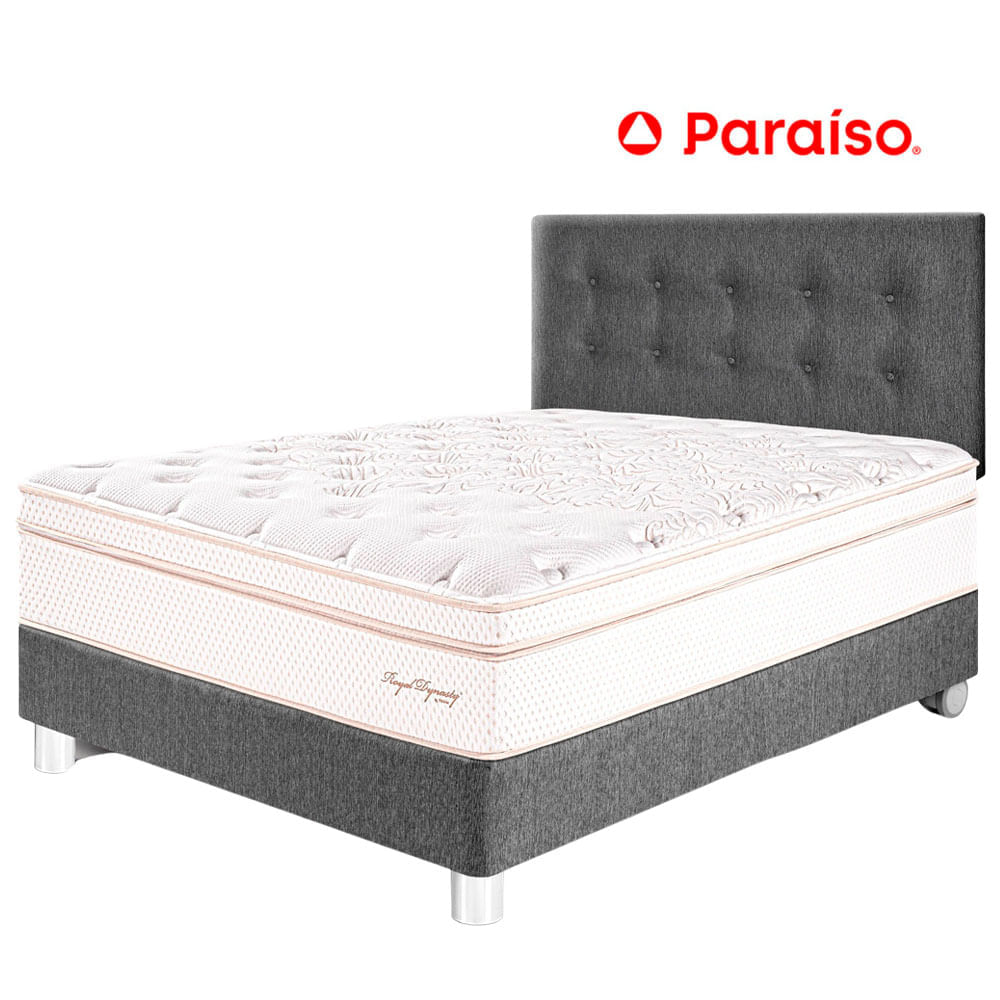 Juego de Dormitorio PARAISO Royal Dynasty 2 Plazas Gris