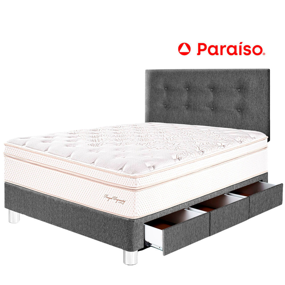 Juego de Dormitorio PARAÍSO Royal Dynasty C Caj 1.5 Plazas Gris