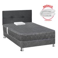Juego de Dormitorio FORLI Acqua Gris 1.5 Plazas + Edredón