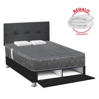 Juego de Dormitorio FORLI Sabanera Acqua Gris 2 Plazas + Edredón