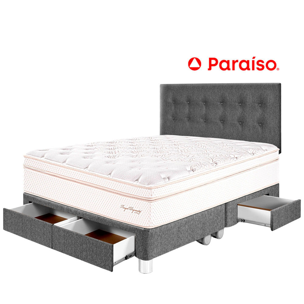 Juego de Dormitorio PARAÍSO Royal Dynasty C Caj Queen Gris