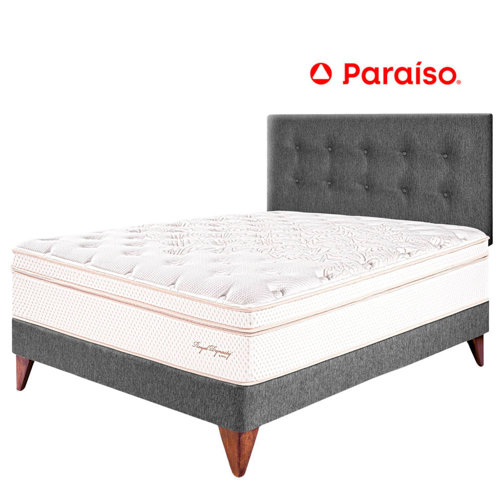 Juego de Dormitorio PARAISO Euro Royal Dynasty 2 Plazas Gris