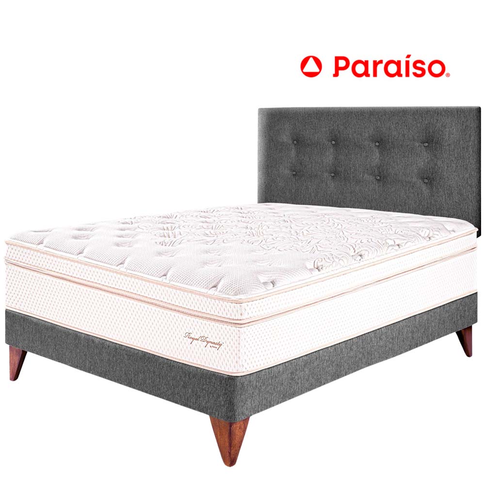 Juego de Dormitorio PARAISO Europeo Royal Dynasty 1.5 Plazas Gris