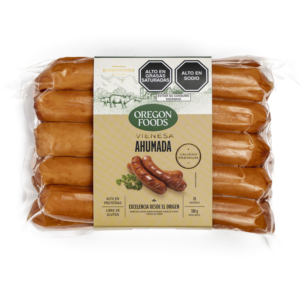 Vienesa Ahumada OREGON FOODS Paquete 500g