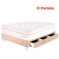 Cama PARAÍSO Royal Dynasty con cajones 1.5 Plazas Champagne