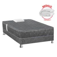 Cama Americana FORLI Acqua Gris 1.5 Plazas + Edredón