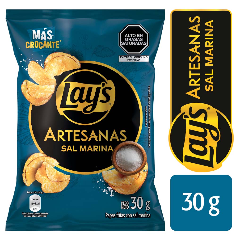 Papas LAY'S Artesanas Sal Marina Bolsa 30g