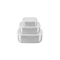 Juego de Tapers Tramontina Acero Inoxidable con Tapa de Plástico – 3 Piezas Freezinox 64220/800