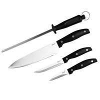 Set de Cuchillos con Afilador 4 Piezas Acero Inoxidable