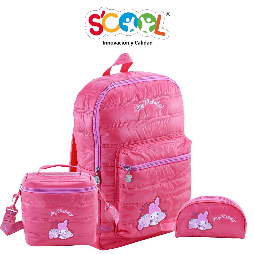 Pack Mochila + Lonchera + Cartuchera Scool Play My Melody