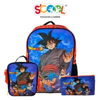 Pack Mochila + Lonchera + Cartuchera Scool Kt Dragon Ball
