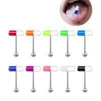 Set x 2 Piercings para lengua modelo pastilla colores al azar