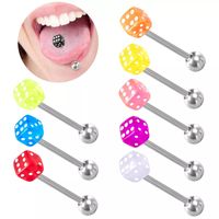 Set x 2 Piercings para lengua modelo dado colores al azar