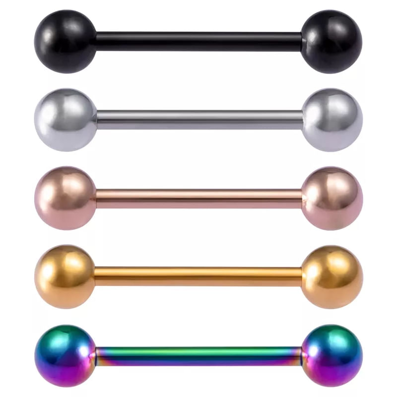 Set x 2 Piercings para lengua modelo barra colores al azar