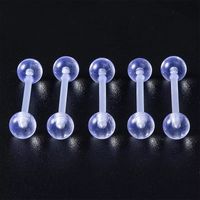 Set x 2 Piercings para lengua transparente flexible acrílico