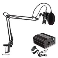 Combo Micrófono BM 800 Dreizt profesional Negro y Phantom power Dreizt para Stream y estudio
